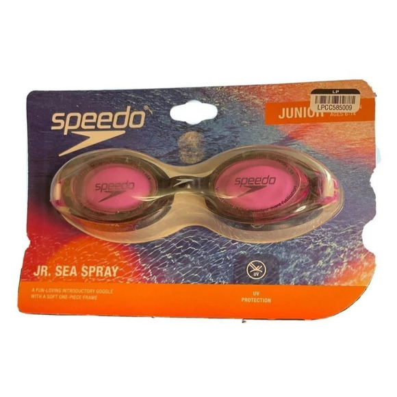 Speedo Swimming JR. Sea Spray Black Punch Goggles Ages Junior‎ 6-14 NEW - Picture 1 of 2